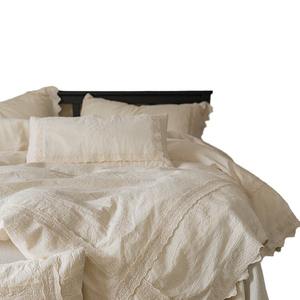 Ensemble de couette en lin de onze pièces Remplissage en laine Résistant à l'eau Qualité 300tc Literie pour la saison d'automne Design simple de princesse française - Product Image 5