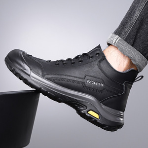 Botas de Nieve para Hombre, Invierno, Altura al Tobillo, Punta Redonda, Parte Superior Sintética, Forro de Felpa, Suela de Goma Antideslizante, Cálidas, para Uso en Exteriores - Product Image 4
