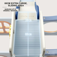 Toboggan combiné pour enfants en forme de bateau pirate, toboggan d'intérieur pour tout-petits, toboggan multifonctionnel en plastique avec panier de basket pour les jeux d'enfants