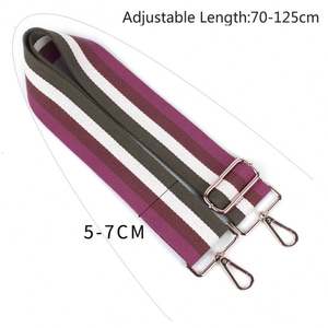 Sangle de sac à main en coton à bordure en cuir PU amovible en nylon imprimé léopard pour les sangles de sac de marque de luxe - Product Image 5