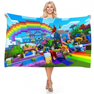 Toalla de Baño de Microfibra <span class=keywords><strong>Minecraft</strong></span> con Estampado Personalizado al por Mayor, Toalla de Ducha Rectangular Suave con Impresión Digital Personalizada - Product Image 5