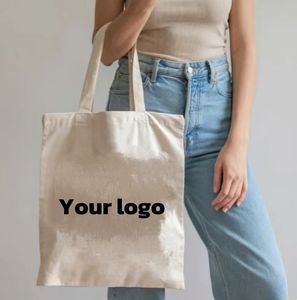 Sac de courses en toile de coton réutilisable, écologique, de conception originale, avec logo personnalisé imprimé, vente chaude - Product Image 1
