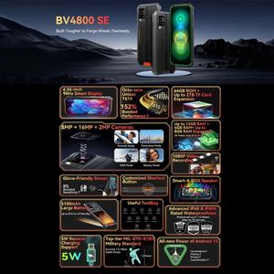 Smartphone robuste <span class=keywords><strong>Blackview</strong></span> BV4800 SE 4G, 4 Go + 64 Go, écran 6,56 pouces, processeur Unisoc T615 Octa Core, Android 15, téléphone mobile avec OTG NFC - Product Image 4