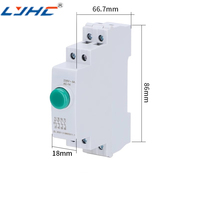 Tombol Reset Otomatis Din Rail dengan Lampu Indikator LED 220V Merah/Hijau/Kuning/Biru Tombol Tekan Modular Elektronik IP53 Smart 2NO 16A