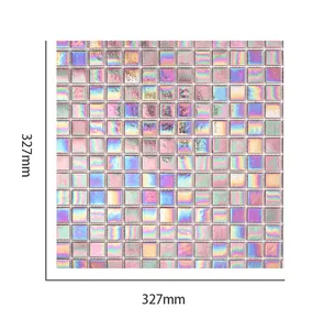 モザイクタイル屋外紫光沢ガラス厚さ4mm正方形20x20