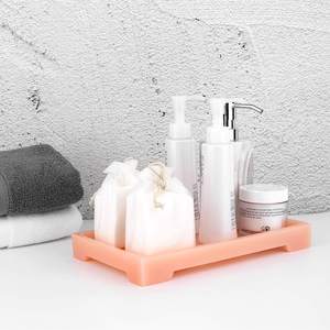 Plateau de rangement de salle de bain en polyrésine, plateau de vanité en résine à usage domestique, organisateur de table pour bougies savon serviette <span class=keywords><strong>parfum</strong></span> - Product Image 4