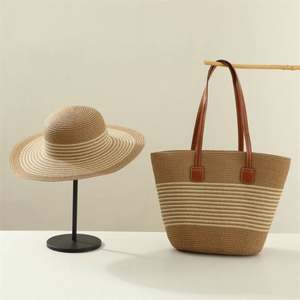 Bolso de Hombro Estilo Francés, Tipo Sombrero de Paja, Unisex, Verano, Gran Capacidad, Rayado, para Playa, Viajes, Casual - Product Image 6