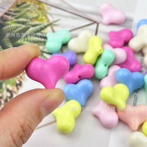 Perles en acrylique en forme de cœur, couleur unie, trou vertical, pour la fabrication de bijoux, accessoires de bricolage - Product Image 3