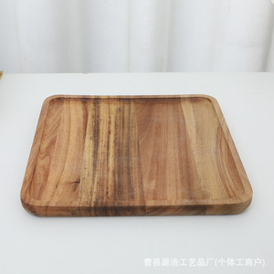 Plateau ovale en bois 20x12x1,5 cm pour servir thé, café, desserts, usage domestique et restaurant - Product Image 3