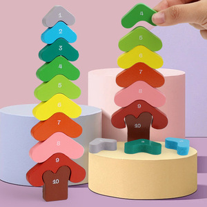 Hai Mặt 3D Câu Đố Bằng Gỗ Bảng Trắng Montessori Vẽ Stacker Set Cho 2-4 Năm Tuổi Không Độc Hại Đồ Chơi Cho Trẻ Em - Product Image 4
