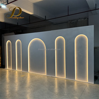 Panneau lumineux LED moderne et élégant, fond en PVC blanc, toile de fond de scène pour mariage et banquet, décoration d'événements