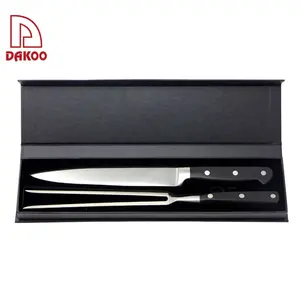 Amazon vendita calda BBQ knife fork Tool 2 pezzi Set di coltelli da intaglio con confezione regalo