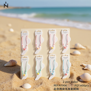 Chevillère en céramique colorée en forme d'étoile à cinq branches, 2 par couleur, bijoux tendance pour femmes - Product Image 3