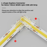 Connecteur rapide LUMIWISE à 2 broches, sans soudure, 5A 12V DC pour bande LED COB 5mm/8mm/10mm PCB IP20