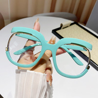 Les nouvelles montures de lunettes rondes tendance arc-en-ciel, best-sellers, peuvent être équipées de montures de lunettes pour la myopie et la protection contre la lumière bleue.