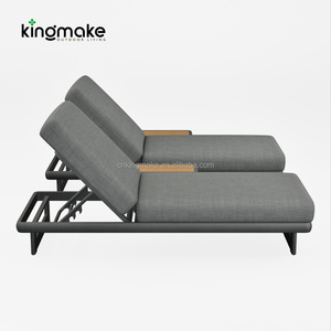 Chaise longue <span class=keywords><strong>de</strong></span> plage <span class=keywords><strong>haut</strong></span> <span class=keywords><strong>de</strong></span> <span class=keywords><strong>gamme</strong></span> en <span class=keywords><strong>aluminium</strong></span> réglable avec table d'appoint pour piscine et spa - Product Image 4