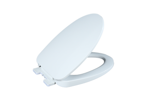 Asiento de Inodoro Ultra Delgado Blanco con Diseño de Perfil Bajo y Bisagras de Cierre Lento para una Apariencia Minimalista y Moderna en el Baño - Product Image 4