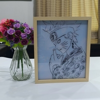 Personnalisé 3 Couleurs Décoration de la Maison Peinture Art Mural Cadre Photo en Bois Lampe de Table Anime Veilleuse Cadeaux pour Enfant