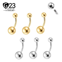 Anneaux de nombril en titane de qualité implantable ASTM F136 à filetage externe, bijoux de piercing corporel raffinés