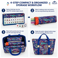 Ensemble de 3 sacs en toile pour Mahjong américain avec logo personnalisé, pochette à fenêtre transparente pour tuiles, housse à cordon de serrage, Bolsa Para Mahjong