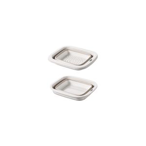 FaSoLa Vegetable Washing Basin Drain Basket 22cm30cm30cm Foldable Double Layer Set for Kitchen Use - Product Image 5