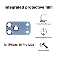 Protecteur d'écran d'objectif d'appareil photo en alliage d'aluminium, couverture complète, monobloc, pour iPhone 18 Pro Max, verre trempé