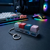 Custom Keyboard Keychain Full Printing Keycap Sublimation Keychain Stress Relieving Toy Mechanical Keyboard Switch Keychain