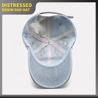 Casquette de baseball en jean délavé unie personnalisée OEM, casquette unisexe en jean vieilli, casquette de luxe en jean bleu délavé