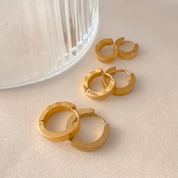 EManco Boucles d'oreilles unisexes multi-types en acier inoxydable couleur or pour femmes et hommes, style punk gothique, faux piercing, bijoux
