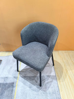 Ensemble de 2 chaises de salle à manger pivotantes de luxe modernes avec accoudoirs, en tissu velours et base métallique, pour la maison, le bureau, le parc, l'appartement, la salle de bain