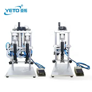Desktop pneumatic liquid vacuum dispenser bottle filler 2 head perfume filling machine