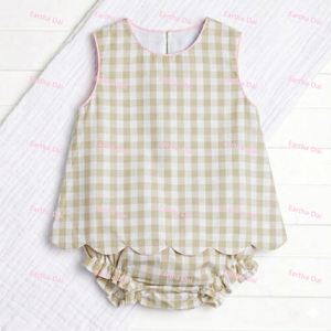 Set Estivo <span class=keywords><strong>per</strong></span> Bambine con Top a Quadretti e Pantaloncini con Volant, Abbigliamento <span class=keywords><strong>per</strong></span> Bambine Piccole - Product Image 3