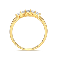 Fournisseur de bijoux en or de marque, bague de fiançailles pour femme, cadeau, véritable or 14 carats, bague creuse avec 5 moissanites, bijoux