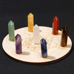 بالجملة 7 Chakra حجر الكريستال نقطة مجموعة أحجار طبيعية سداسية فسداسية الإنهاء في صندوق هدايا - Product Image 6