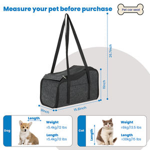 Nouveauté : siège surélevé pour animaux de compagnie 2 en 1, console pour animaux de compagnie, siège surélevé en feutre denim, luxe, pliable, amovible et lavable, transporteur de voiture pour chats et chiens - Product Image 4