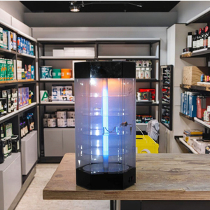 Espositore Rotante in Acrilico con Luce LED Personalizzato per Accessori Mobili, Vetrina da Banco, Supporto per Caricabatterie Cellulari - Product Image 5