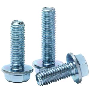 M10 M12 thép Bolt Hex mặt bích Bolt không có răng cưa DIN 6921 cấp 8.8 thép carbon mạ kẽm với tích hợp máy giặt - Product Image 1