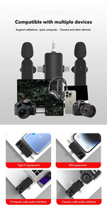 2025 <span class=keywords><strong>Mini</strong></span> professionnel Lavalier 2.4G Microphone sans fil longue portée 3-en-1 micro pour téléphones mobiles Android caméra sans fil Type C - Product Image 5