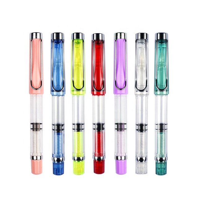 Drop Shipping Calligraphy Fountain Pen Style Big Barrel Plastic Chinese Brush Nylon Head  Absorbing Ink by Piston