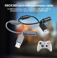 Câble USB détachable noir ou gris foncé avec conducteur en cuivre pur, dongle de remplacement de 10 pouces pour contrôleurs filaires 360