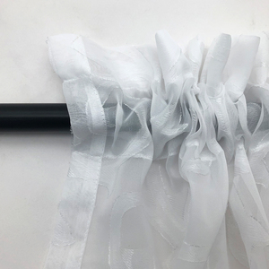 Cortinas y Cenefas de Tela Jacquard Floral de Poliéster Personalizadas para Decoración de Ventanas de Dormitorio, Cortinas de Tul Blanco Económicas para Sala de Estar - Product Image 3