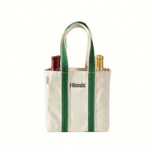 Heavy Duty Cotton Wine Bottle Tote Bag Blank <b>Plain</b> <b>Canvas</b> Wine Carrier Bag With Custom Logo - Product Image 4