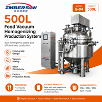Machine industrielle automatique de mélange et d'homogénéisation sous vide pour aliments, 500L, en acier inoxydable SUS316L, avec pompe et boîte de vitesses
