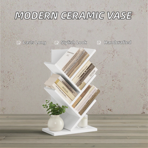 Librería Moderna de Madera de 5 Niveles, Estante Esquinero Compacto para Ahorrar Espacio, Organizador de Libros, CDs y Juegos para Sala de Estar - Product Image 2