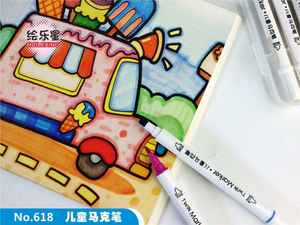 Marqueurs d'encre à <span class=keywords><strong>alcool</strong></span> double pointe HUILEXING 12 couleurs, best-seller, pointes fines et larges en fibre, fournitures scolaires et de bureau - Product Image 6