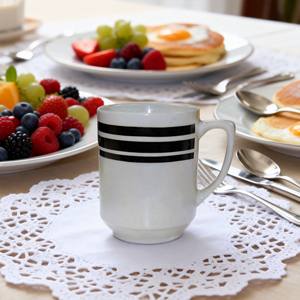 Artículos Promocionales, Tazas de Café de Cerámica Hechas a Mano en China, Vajilla Decorada con Líneas Negras al por Mayor, <span class=keywords><strong>Marca</strong></span> HARVIT - Product Image 4