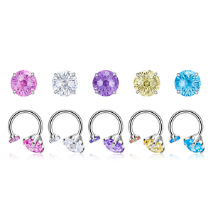 Anneaux de septum 16G pour femmes et hommes, en titane G23, zircon, or, barre en forme de <span class=keywords><strong>fer</strong></span> à <span class=keywords><strong>cheval</strong></span>, piercing pour le nez, le <span class=keywords><strong>tragus</strong></span>, la sourcil, l'hélix, le daith - Product Image 1