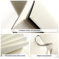 Bloc-notes de rangement A5 en cuir PU de qualité supérieure avec pochette pour cartes, marque-page en ruban, couverture souple et flexible, carnet professionnel