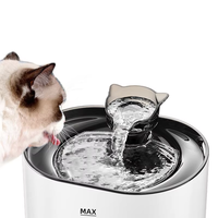 Fontaine à eau pour chat ovale en plastique 74,39 oz/2,2 L, système de filtration multiple automatique d'intérieur, sans BPA