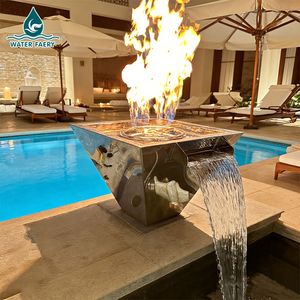 Cascade d'eau et de feu en acier inoxydable Water Faery <span class=keywords><strong>pour</strong></span> <span class=keywords><strong>piscine</strong></span> de jardin moderne, effet paysager spectaculaire - Product Image 2